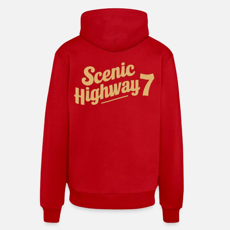 Scenic Highway 7 Schriftzug Organic Relaxed Hoodie Made in EU