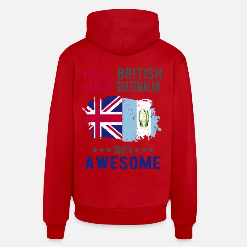 Moitié britannique moitié guatémaltèque - Sweat à capuche bio décontracté fabriqué en UE - rouge