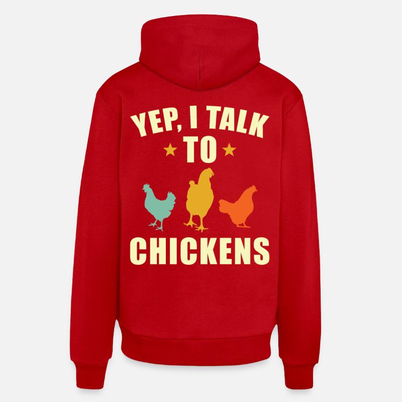 Poulets - Sweat à capuche bio décontracté fabriqué en UE - rouge