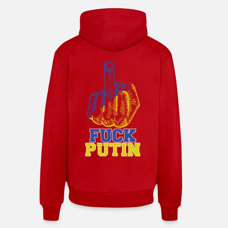 Fuck Poutine - Sweat à capuche bio décontracté fabriqué en UE - rouge