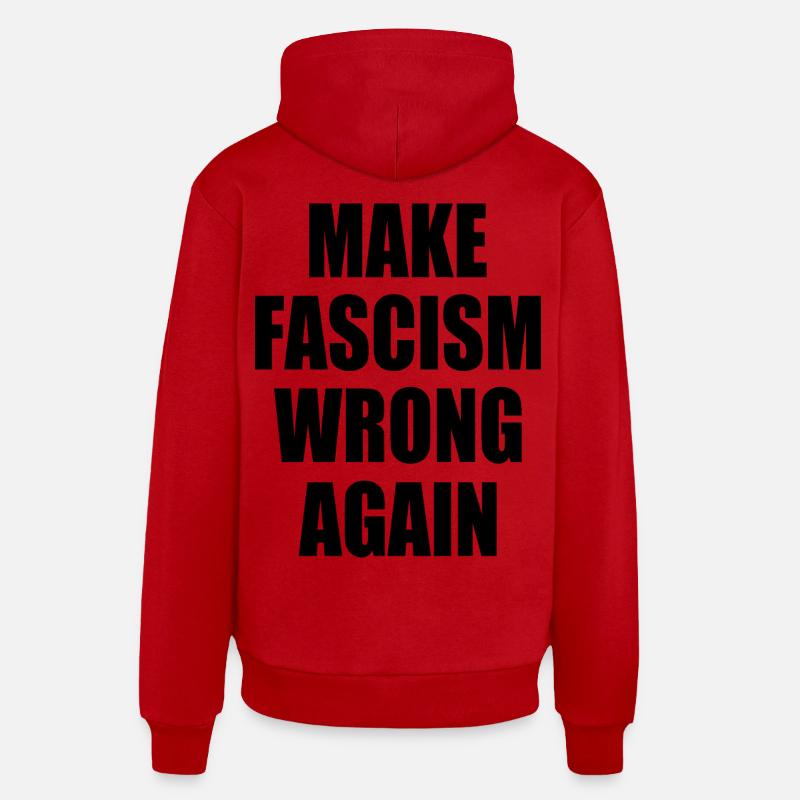 make fascism wrong again - Sweat à capuche bio décontracté fabriqué en UE - rouge