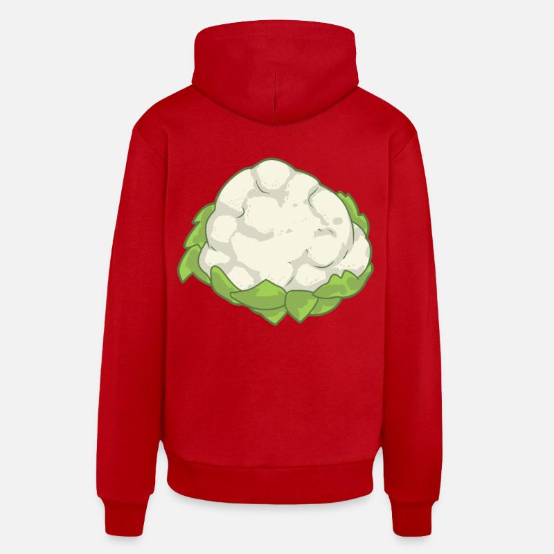 Chou-fleur Légumes Nourriture Végétal - Sweat à capuche bio décontracté fabriqué en UE - rouge
