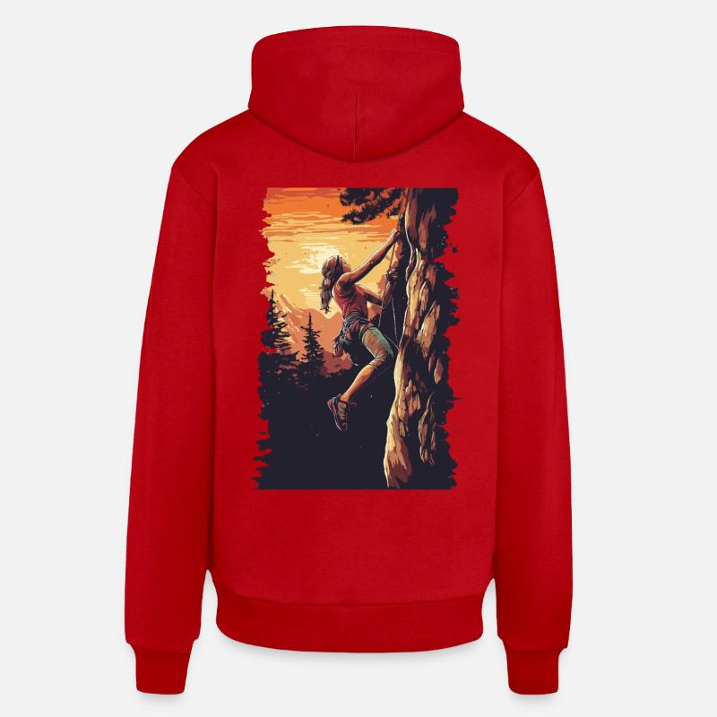 Escalade dans les Alpes : Amour Rock Sunset Sweat à capuche bio décontracté fabriqué en UE