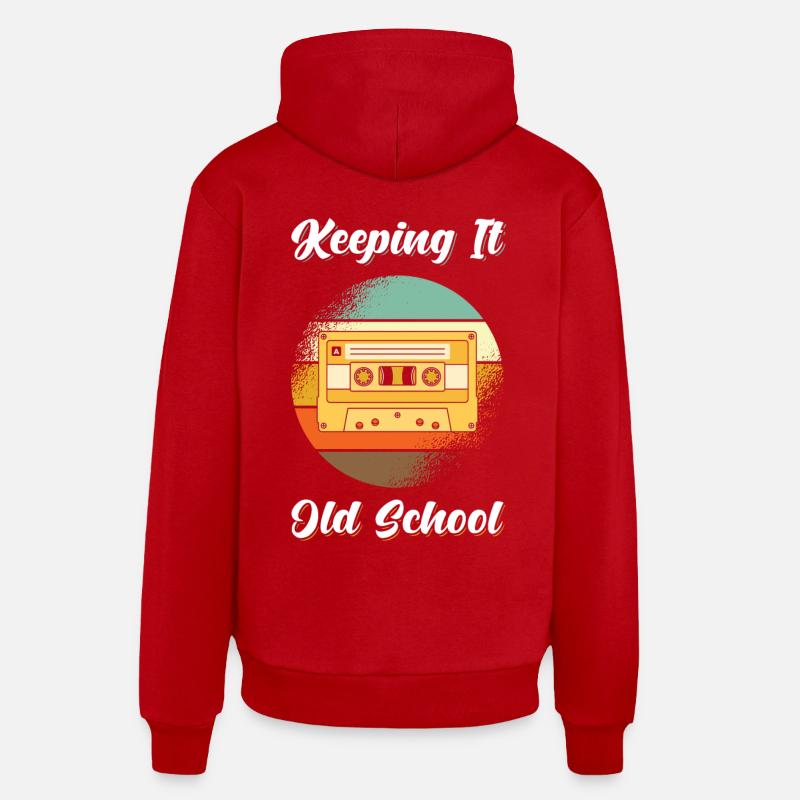 Cassette Retro 80s - Sweat à capuche bio décontracté fabriqué en UE - rouge