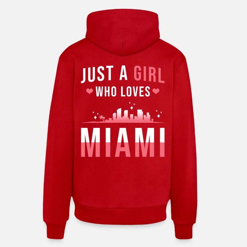 Miami - Sweat à capuche bio décontracté fabriqué en UE - rouge