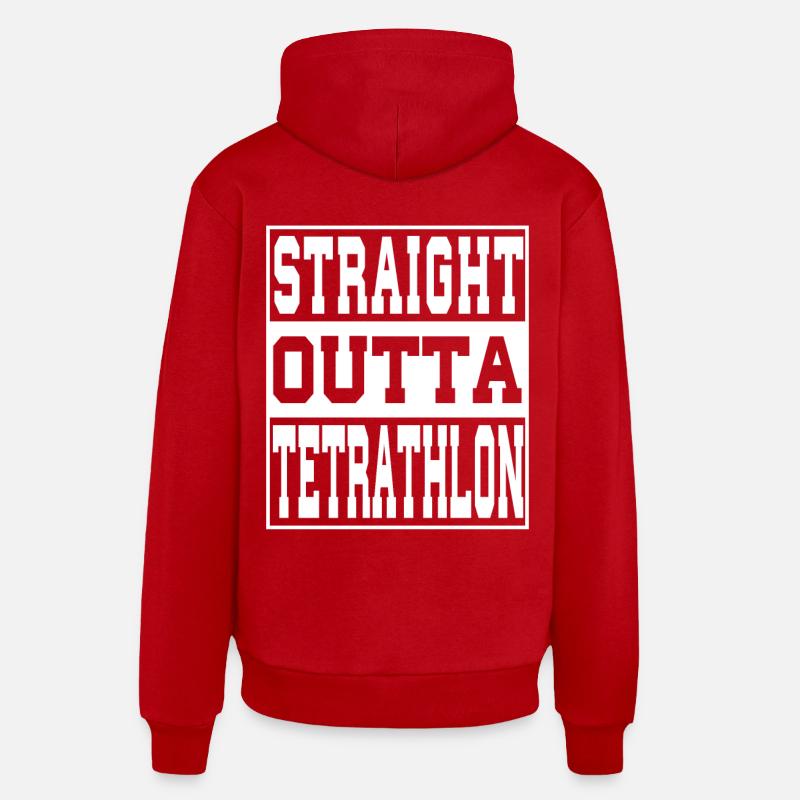 Tetrathlon dit drôle - Sweat à capuche bio décontracté fabriqué en UE - rouge