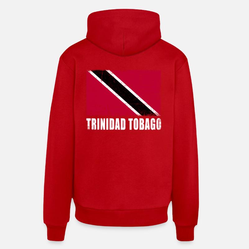Trinidad Tobago Drapeau Trinité-et-Tobago Drapeau - Sweat à capuche bio décontracté fabriqué en UE - rouge