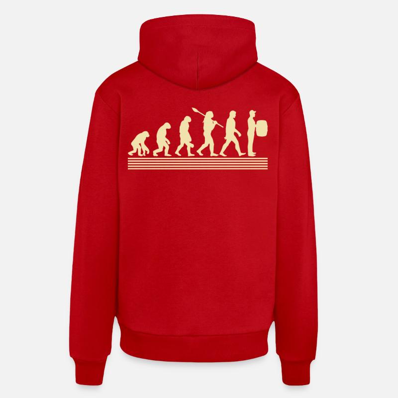 Évolution des vignerons - Sweat à capuche bio décontracté fabriqué en UE - rouge