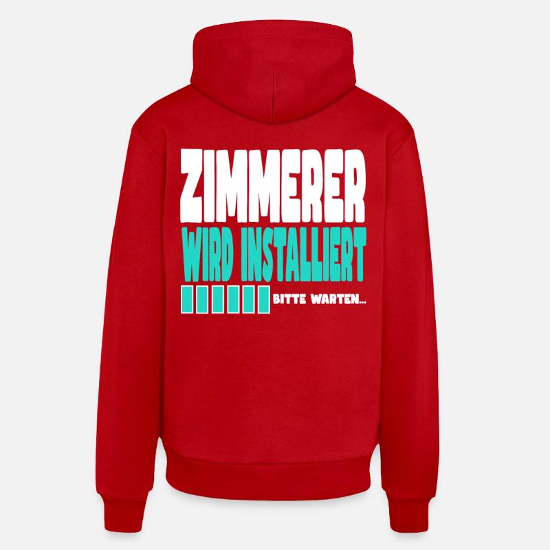 Zimmerer wird installiert - Organic Relaxed Hoodie Made in EU - Rot