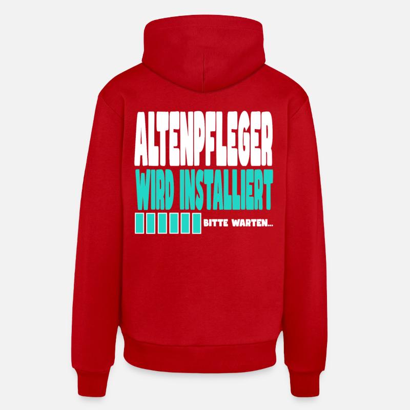 ALTENPFLEGER wird installiert - Organic Relaxed Hoodie Made in EU - Rot