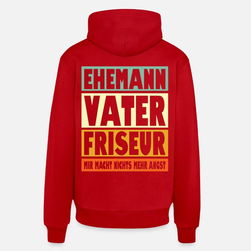 Friseur Vater Ehemann Held - Organic Relaxed Hoodie Made in EU - Rot