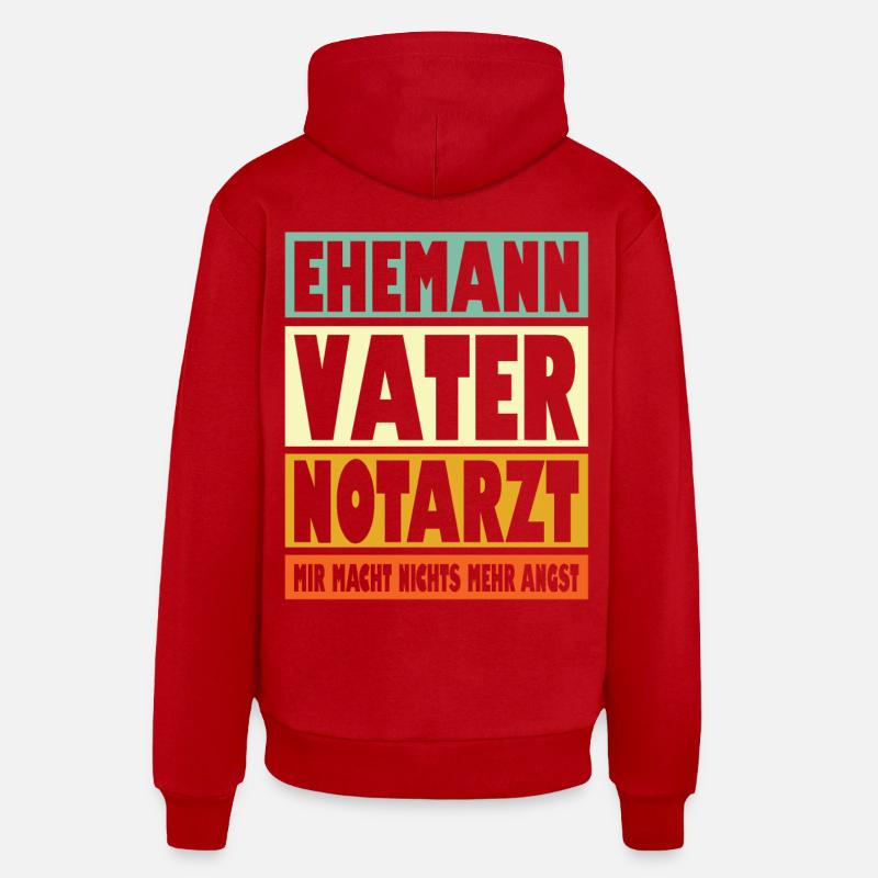 Notarzt Vater Ehemann Held - Organic Relaxed Hoodie Made in EU - Rot