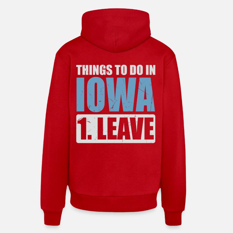 Mème de l’Iowa - Sweat à capuche bio décontracté fabriqué en UE - rouge