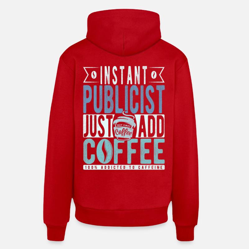 Publiciste Kaffee Spruch - Sweat à capuche bio décontracté fabriqué en UE - rouge