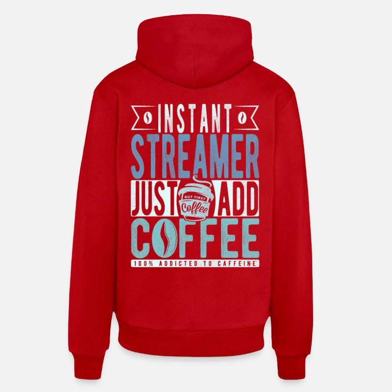 Streamer Coffee Dicton - Sweat à capuche bio décontracté fabriqué en UE - rouge