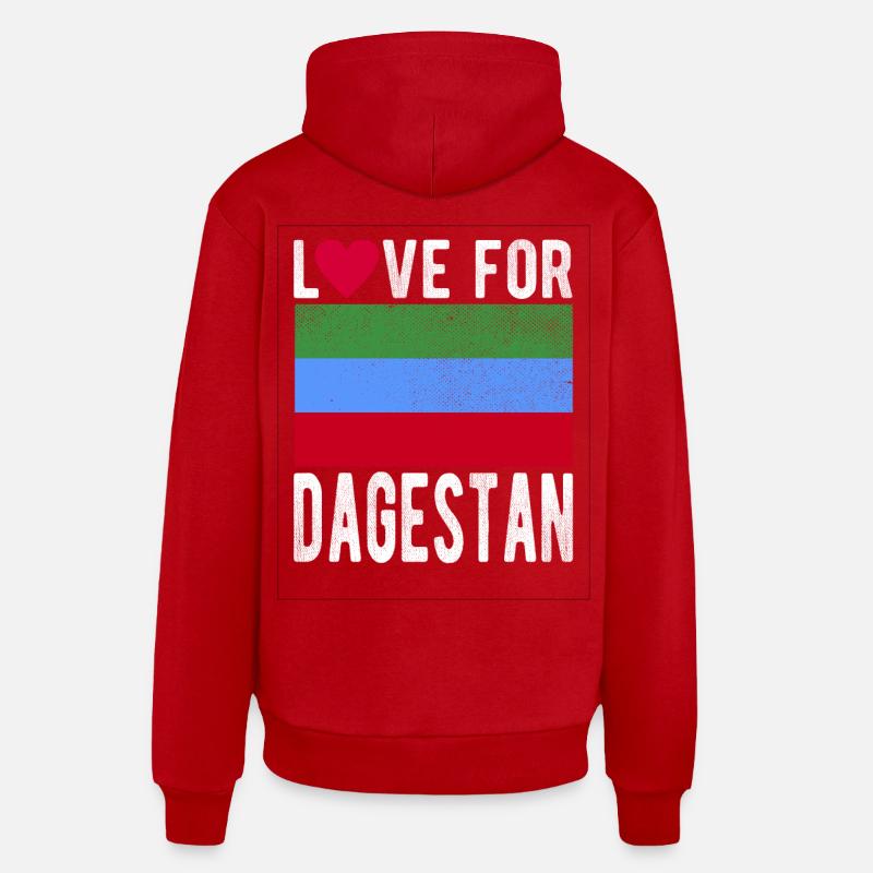 Souvenir du Daghestan - Sweat à capuche bio décontracté fabriqué en UE - rouge