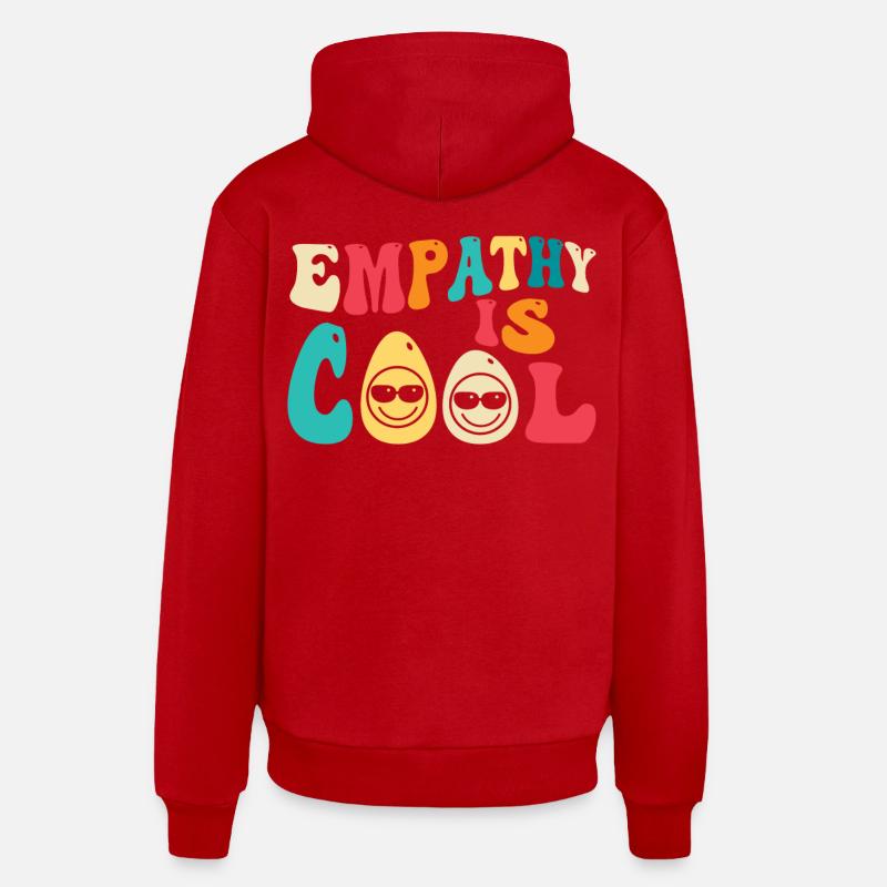 L’empathie, c’est cool - Sweat à capuche bio décontracté fabriqué en UE - rouge