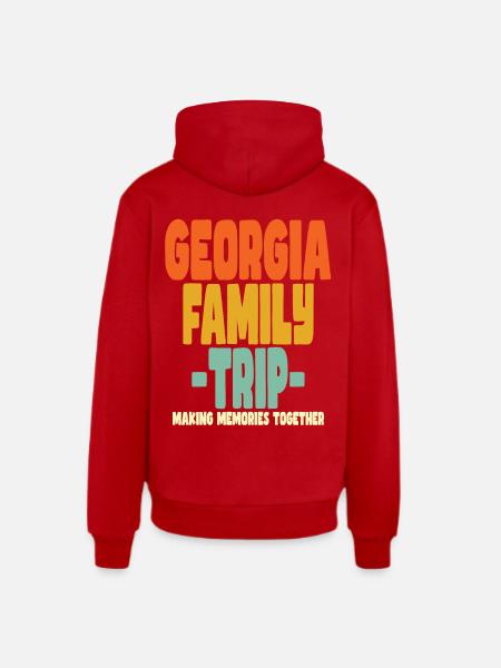 Georgia Family Trip Vacations - Organic Relaxed Hoodie Made in EU - red
