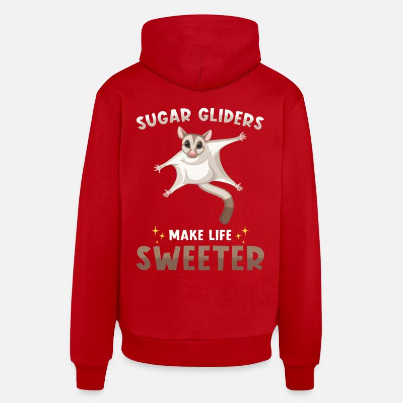 Sugar Glider Dicton - Sweat à capuche bio décontracté fabriqué en UE - rouge