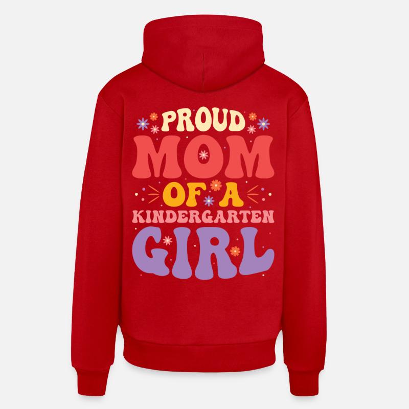 Stolze Mutter Eines Kindergartenmädchens - Organic Relaxed Hoodie Made in EU - Rot