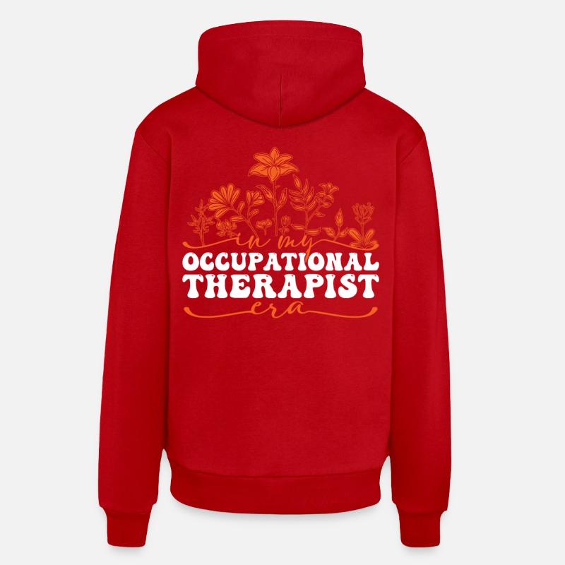 À l’époque de mon ergothérapeute - Sweat à capuche bio décontracté fabriqué en UE - rouge