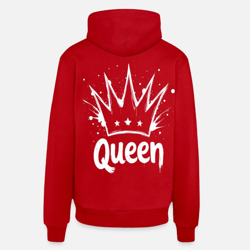 Couronne de reine Splash - Sweat à capuche bio décontracté fabriqué en UE - rouge