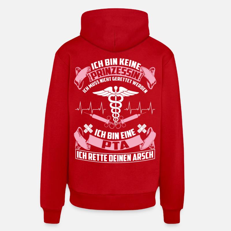 PTA - assistant technique pharmaceutique - Sweat à capuche bio décontracté fabriqué en UE - rouge