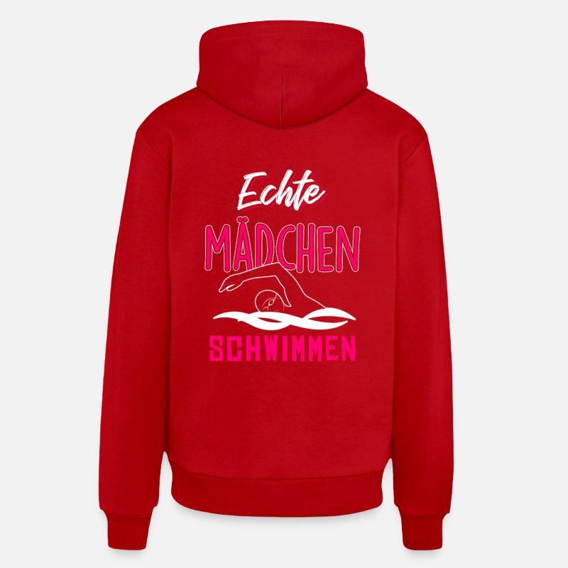 Echte Mädchen schwimmen Organic Relaxed Hoodie Made in EU