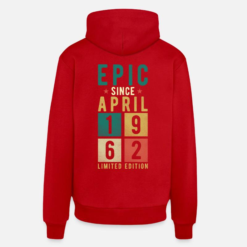 Geburtstag April 1962 Organic Relaxed Hoodie Made in EU