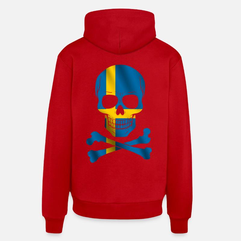 Drapeau de la Suède - Sweat à capuche bio décontracté fabriqué en UE - rouge