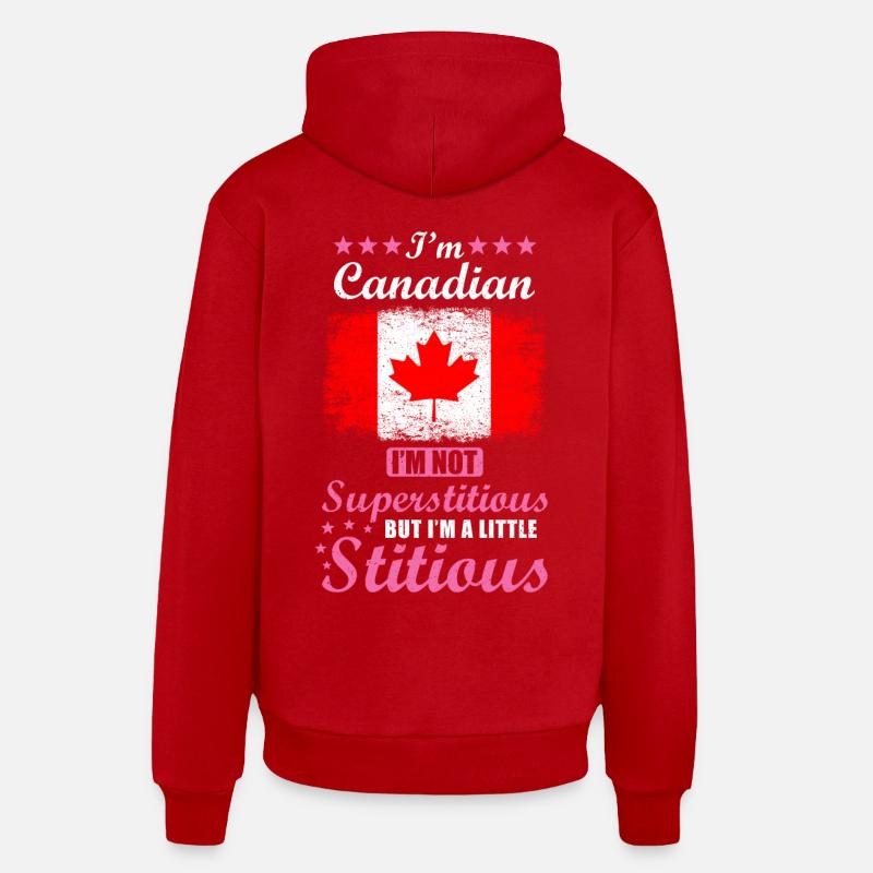 Cadeau canadien Drôle Dire Canada - Sweat à capuche bio décontracté fabriqué en UE - rouge