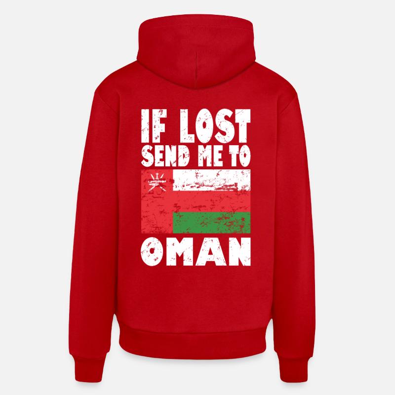 Dicton du drapeau d’Oman - Sweat à capuche bio décontracté fabriqué en UE - rouge