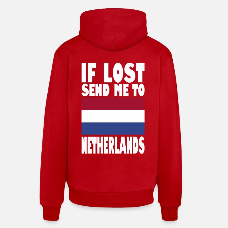 Drapeau des Pays-Bas - Sweat à capuche bio décontracté fabriqué en UE - rouge