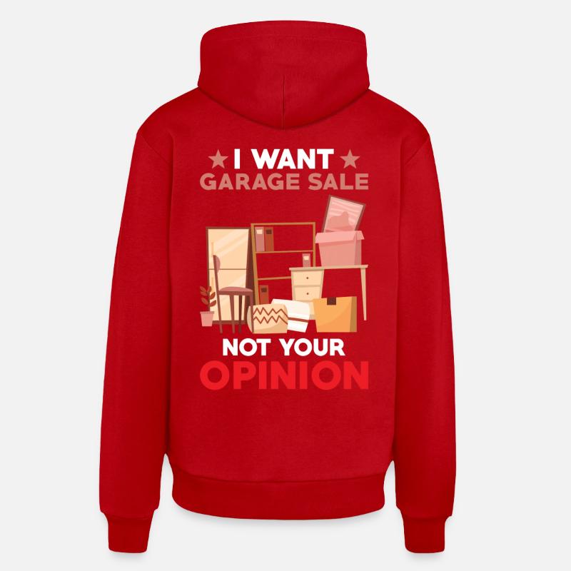 Slogan de vente de garage - Sweat à capuche bio décontracté fabriqué en UE - rouge