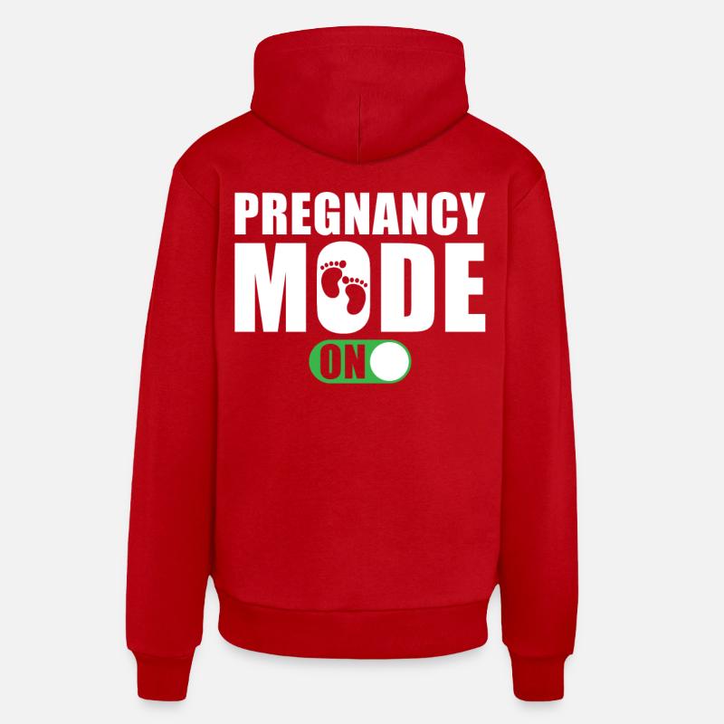 Mode grossesse activé - Sweat à capuche bio décontracté fabriqué en UE - rouge
