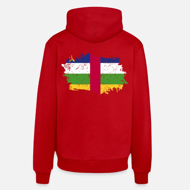 Drapeau de la République centrafricaine - Sweat à capuche bio décontracté fabriqué en UE - rouge