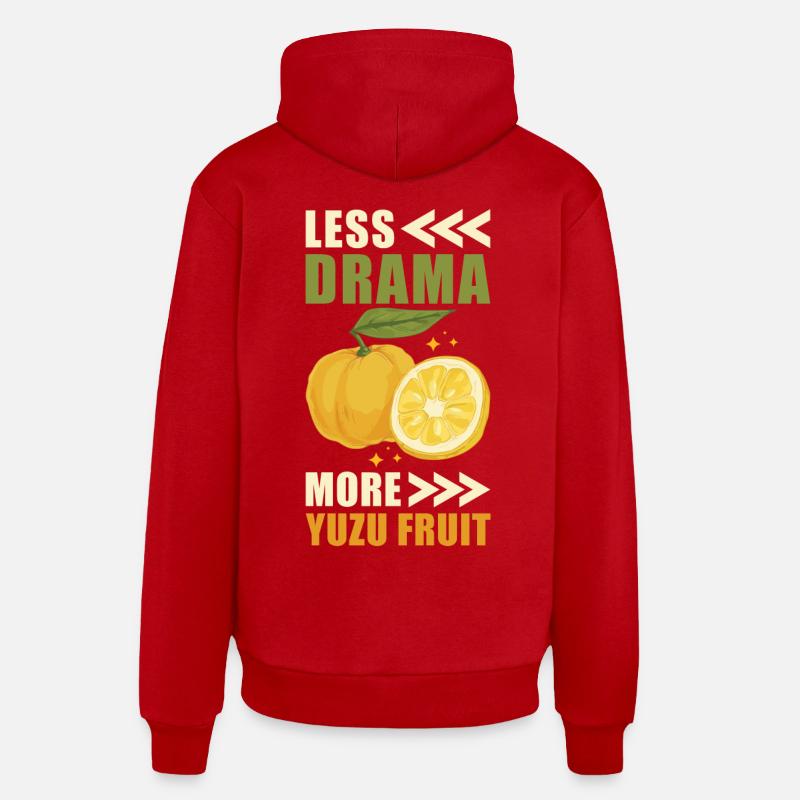 Yuzu Fruit Dicton - Sweat à capuche bio décontracté fabriqué en UE - rouge