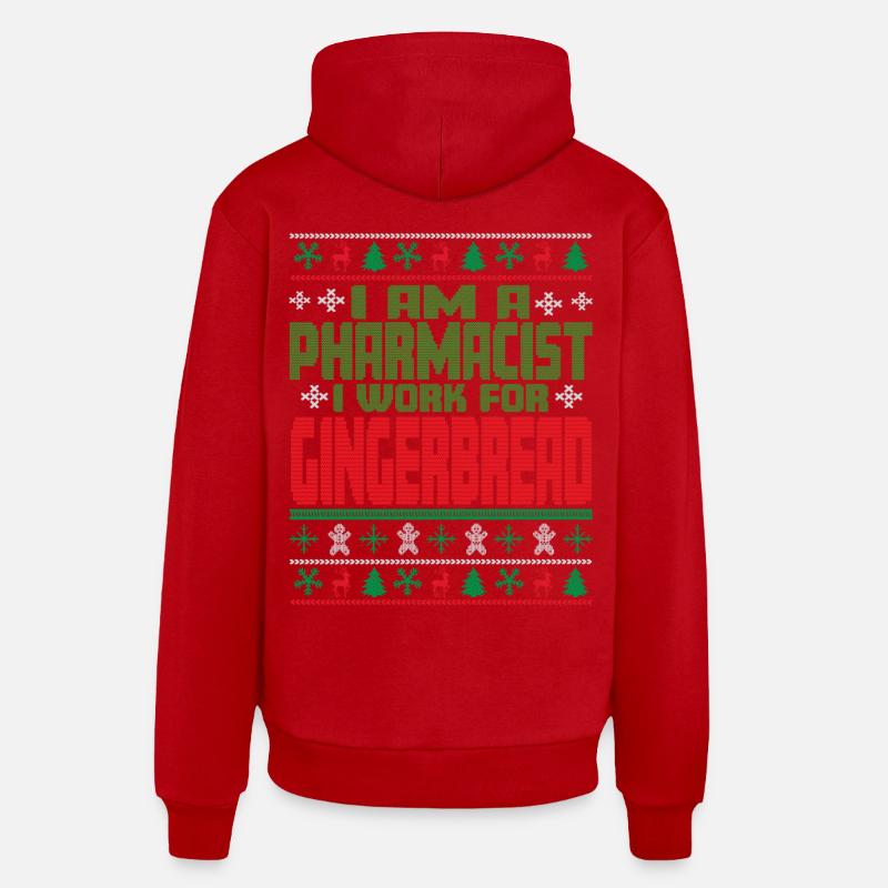 Pharmacien Noël dicton - Sweat à capuche bio décontracté fabriqué en UE - rouge