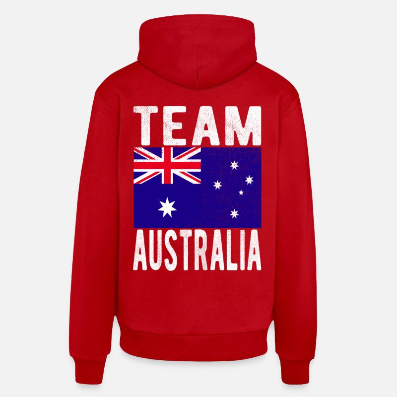 Drapeau de l’Australie - Sweat à capuche bio décontracté fabriqué en UE - rouge