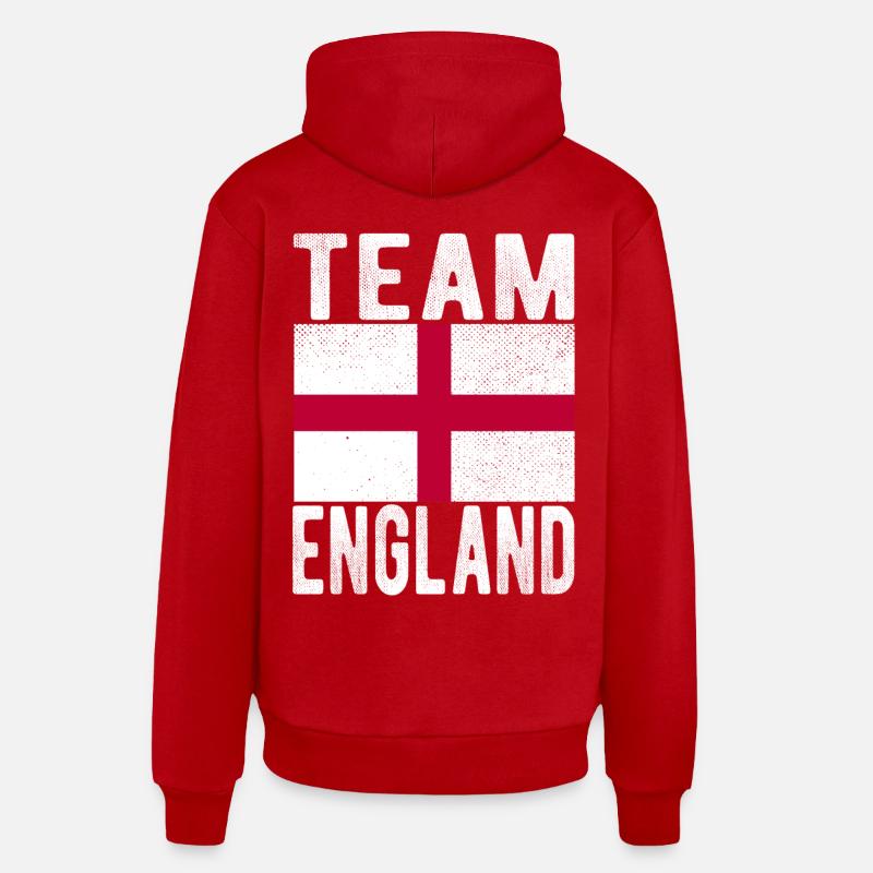 Drapeau de l’Angleterre - Sweat à capuche bio décontracté fabriqué en UE - rouge