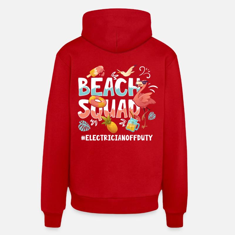 Électricien Vacances Beach Group - Sweat à capuche bio décontracté fabriqué en UE - rouge