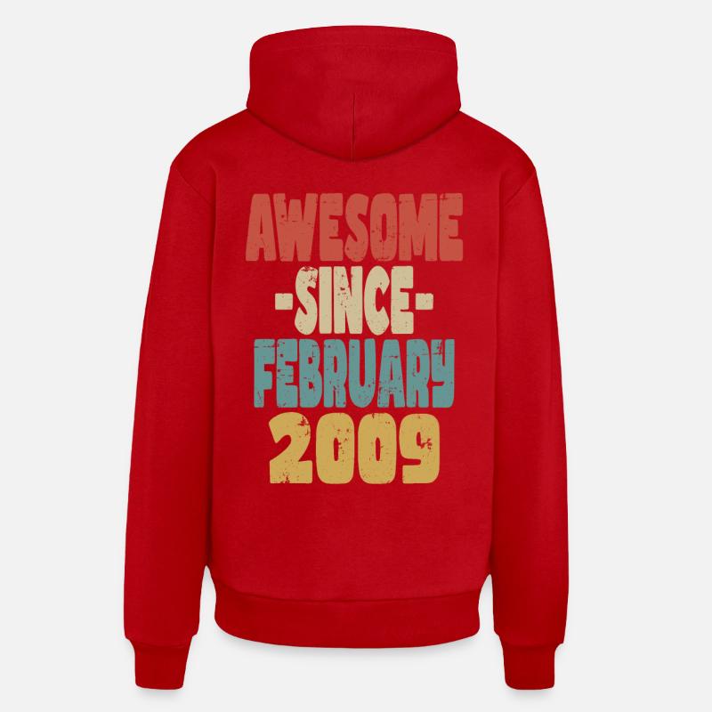 Génial Février 2009 - Sweat à capuche bio décontracté fabriqué en UE - rouge