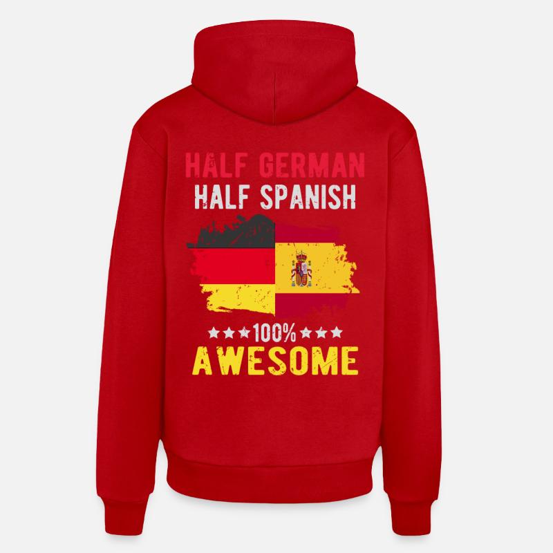 Halb Deutsch Halb Spanier - Organic Relaxed Hoodie Made in EU - Rot