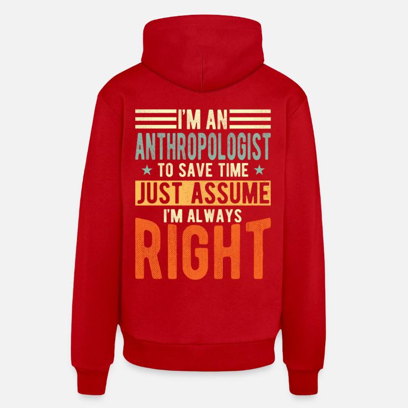 Anthropologue - Sweat à capuche bio décontracté fabriqué en UE - rouge