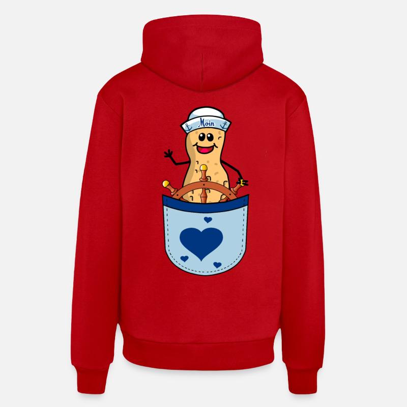 Sac Cacahuète Marins Marins Timonier - Sweat à capuche bio décontracté fabriqué en UE - rouge