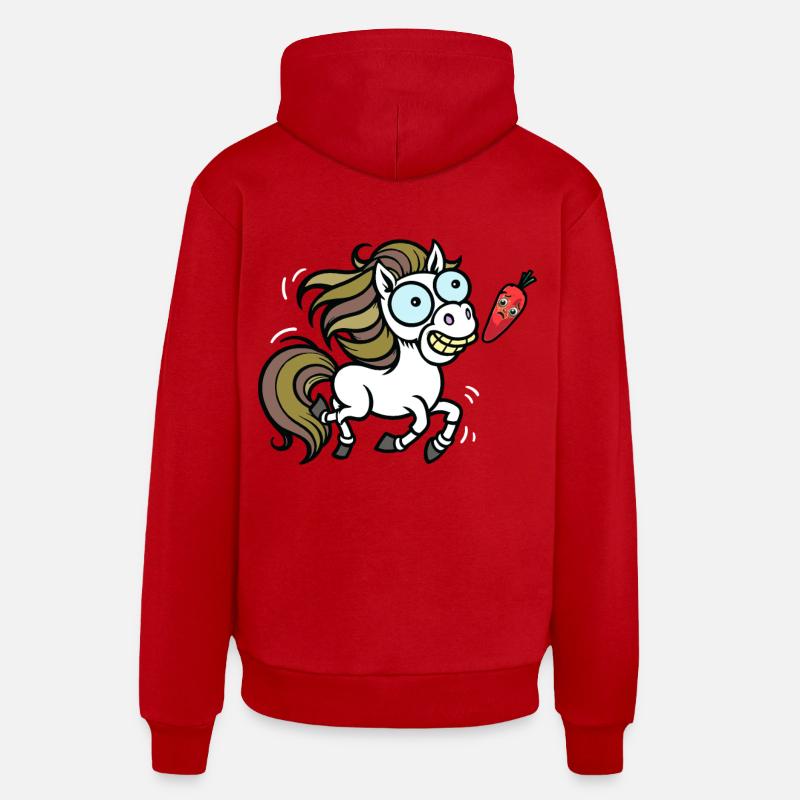 Cheval Cheval Poney - Sweat à capuche bio décontracté fabriqué en UE - rouge