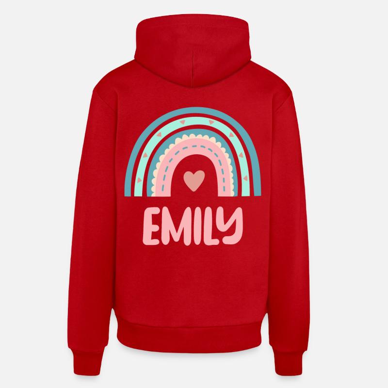 Emily Nom Rainbow Baby - Sweat à capuche bio décontracté fabriqué en UE - rouge