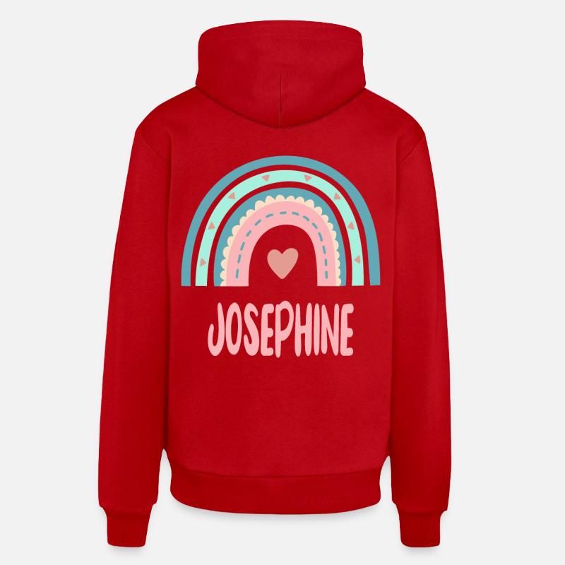 Joséphine Nom Rainbow Baby - Sweat à capuche bio décontracté fabriqué en UE - rouge