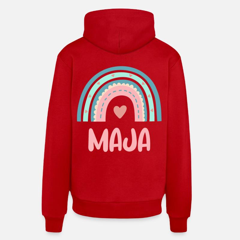 Maja Nom Rainbow Baby - Sweat à capuche bio décontracté fabriqué en UE - rouge