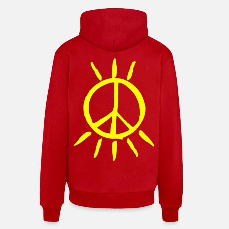 Peace - Sweat à capuche bio décontracté fabriqué en UE - rouge